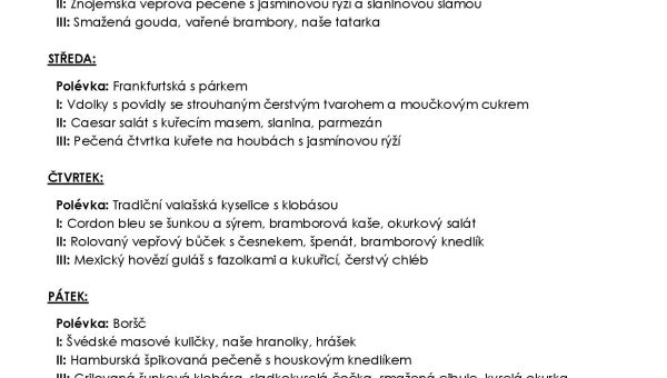 Rozvoz poledních meníček do firem