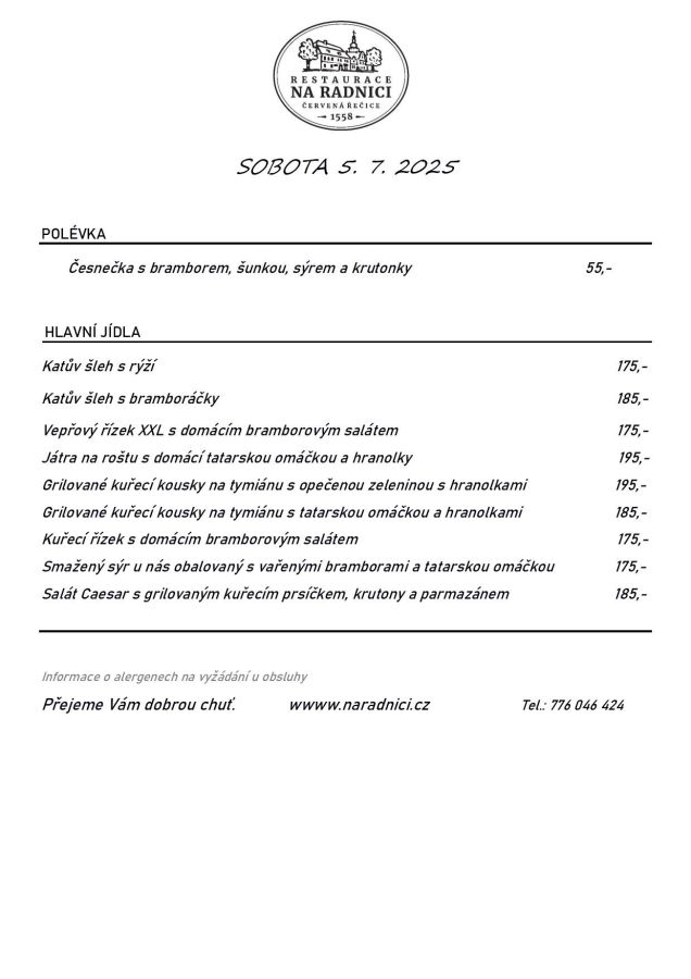 sobota 5 . 7. 2025