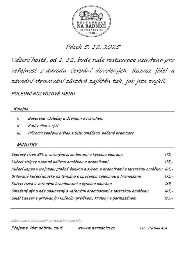 prosinec 5. 12. 2025